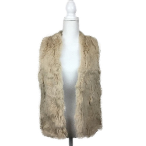 𝅺ELLISON Luxurious Rabbit Fur Vest Size Small - Picture 1 of 7